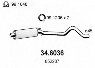 ASSO 346036 -  Средний глушитель выхлопных газов
