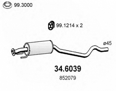 ASSO 346039 -  Средний глушитель выхлопных газов