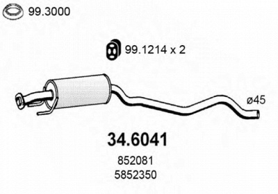 ASSO 346041 -  Средний глушитель выхлопных газов