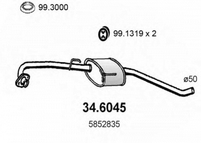 ASSO 346045 -  Средний глушитель выхлопных газов