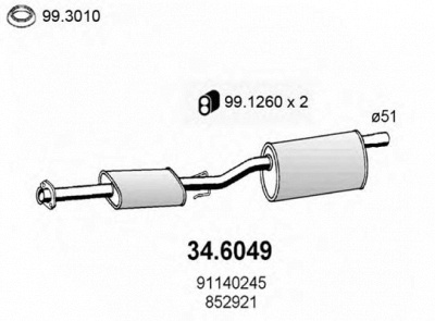ASSO 346049 -  Средний глушитель выхлопных газов