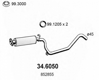 ASSO 346050 -  Средний глушитель выхлопных газов