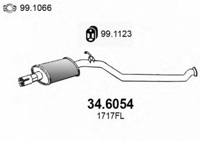 ASSO 346054 -  Средний глушитель выхлопных газов