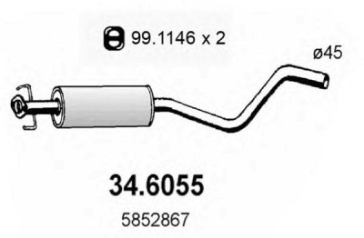 ASSO 346055 -  Средний глушитель выхлопных газов