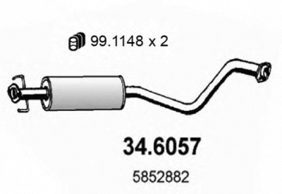 ASSO 346057 -  Средний глушитель выхлопных газов