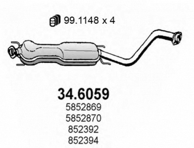 ASSO 346059 -  Средний глушитель выхлопных газов
