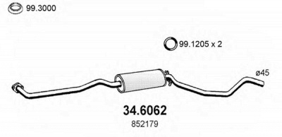 ASSO 346062 -  Средний глушитель выхлопных газов