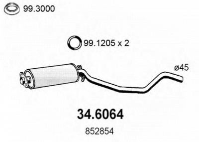 ASSO 346064 -  Средний глушитель выхлопных газов