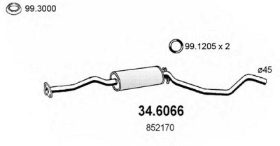 ASSO 346066 -  Средний глушитель выхлопных газов