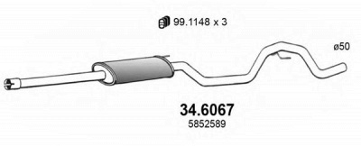 ASSO 346067 -  Средний глушитель выхлопных газов