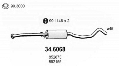 ASSO 346068 -  Средний глушитель выхлопных газов