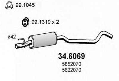 ASSO 346069 -  Средний глушитель выхлопных газов