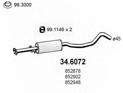 ASSO 346072 -  Средний глушитель выхлопных газов