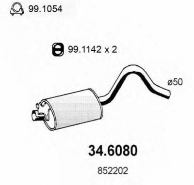 ASSO 346080 -  Средний глушитель выхлопных газов