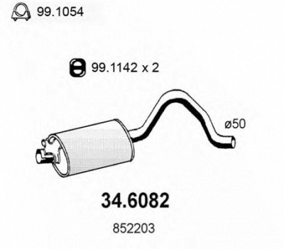 ASSO 346082 -  Средний глушитель выхлопных газов