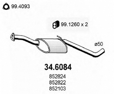 ASSO 346084 -  Средний глушитель выхлопных газов