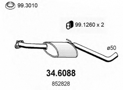 ASSO 346088 -  Средний глушитель выхлопных газов