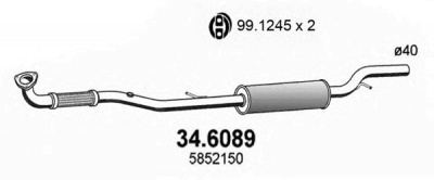 ASSO 346089 -  Средний глушитель выхлопных газов