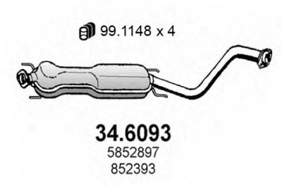 ASSO 346093 -  Средний глушитель выхлопных газов