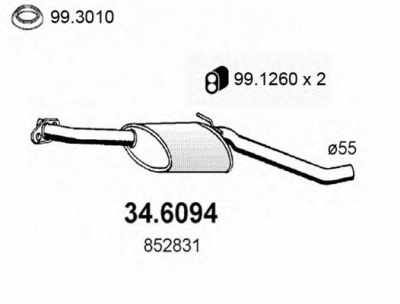 ASSO 346094 -  Средний глушитель выхлопных газов
