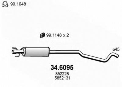 ASSO 346095 -  Средний глушитель выхлопных газов