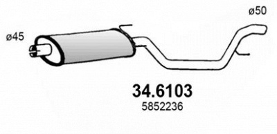 ASSO 346103 -  Средний глушитель выхлопных газов