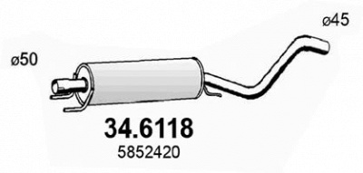 ASSO 346118 -  Средний глушитель выхлопных газов