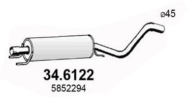 ASSO 346122 -  Средний глушитель выхлопных газов