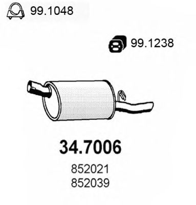 ASSO 347006 -  Глушитель выхлопных газов конечный