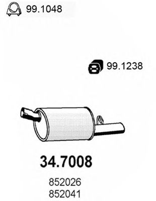 ASSO 347008 -  Глушитель выхлопных газов конечный