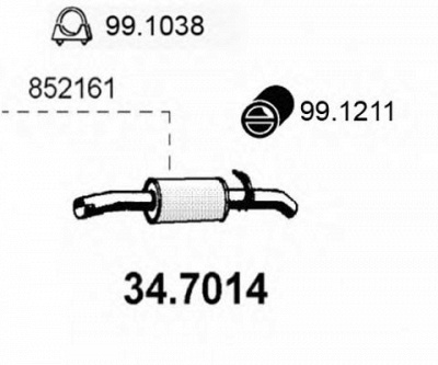 ASSO 347014 -  Глушитель выхлопных газов конечный