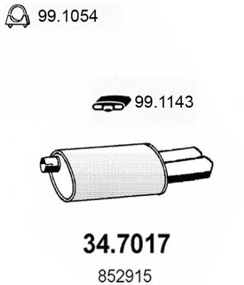 ASSO 347017 -  Глушитель выхлопных газов конечный