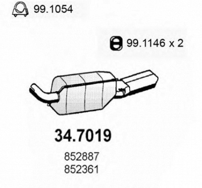 ASSO 347019 -  Глушитель выхлопных газов конечный