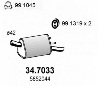 ASSO 347033 -  Глушитель выхлопных газов конечный