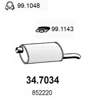ASSO 347034 -  Глушитель выхлопных газов конечный