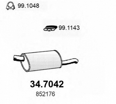 ASSO 347042 -  Глушитель выхлопных газов конечный