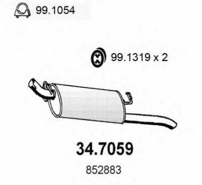 ASSO 347059 -  Глушитель выхлопных газов конечный