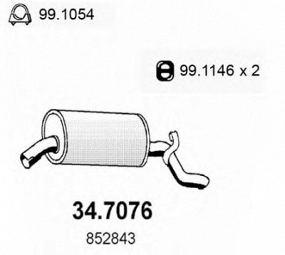 ASSO 347076 -  Глушитель выхлопных газов конечный
