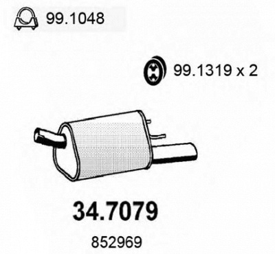 ASSO 347079 -  Глушитель выхлопных газов конечный