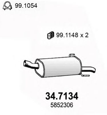 ASSO 347134 -  Глушитель выхлопных газов конечный