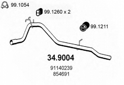 ASSO 349004 -  Труба выхлопного газа