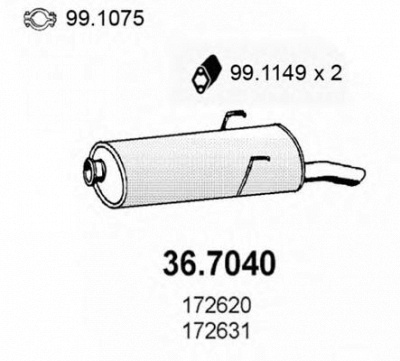 ASSO 367040 -  Глушитель выхлопных газов конечный