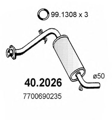 ASSO 402026 -  Предглушитель выхлопных газов