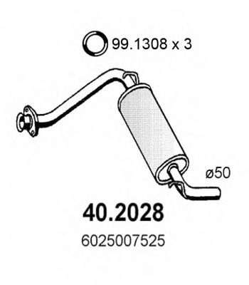 ASSO 402028 -  Предглушитель выхлопных газов
