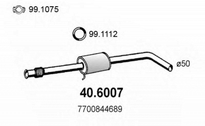 ASSO 406007 -  Средний глушитель выхлопных газов