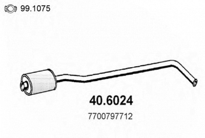 ASSO 406024 -  Средний глушитель выхлопных газов