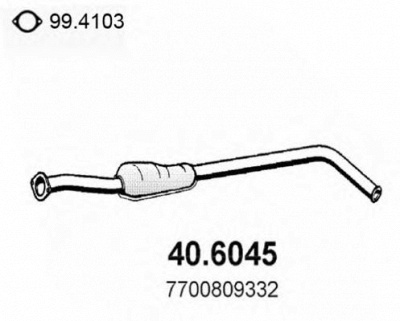 ASSO 406045 -  Средний глушитель выхлопных газов