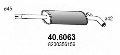 ASSO 406063 -  Средний глушитель выхлопных газов