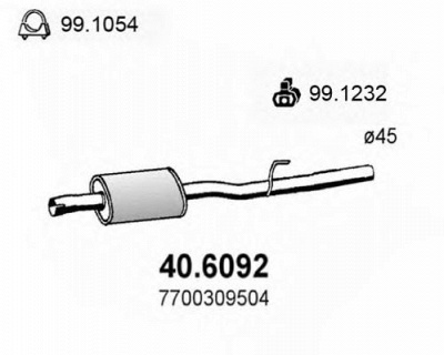 ASSO 406092 -  Средний глушитель выхлопных газов