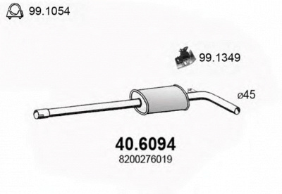 ASSO 406094 -  Средний глушитель выхлопных газов